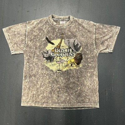 Vintage 90s Busch garden animal nature acid wash tie dye graphic tshirt