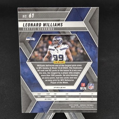 2025 Panini Mosaic - Leonard Williams #61 Honeycomb Prizm for sale