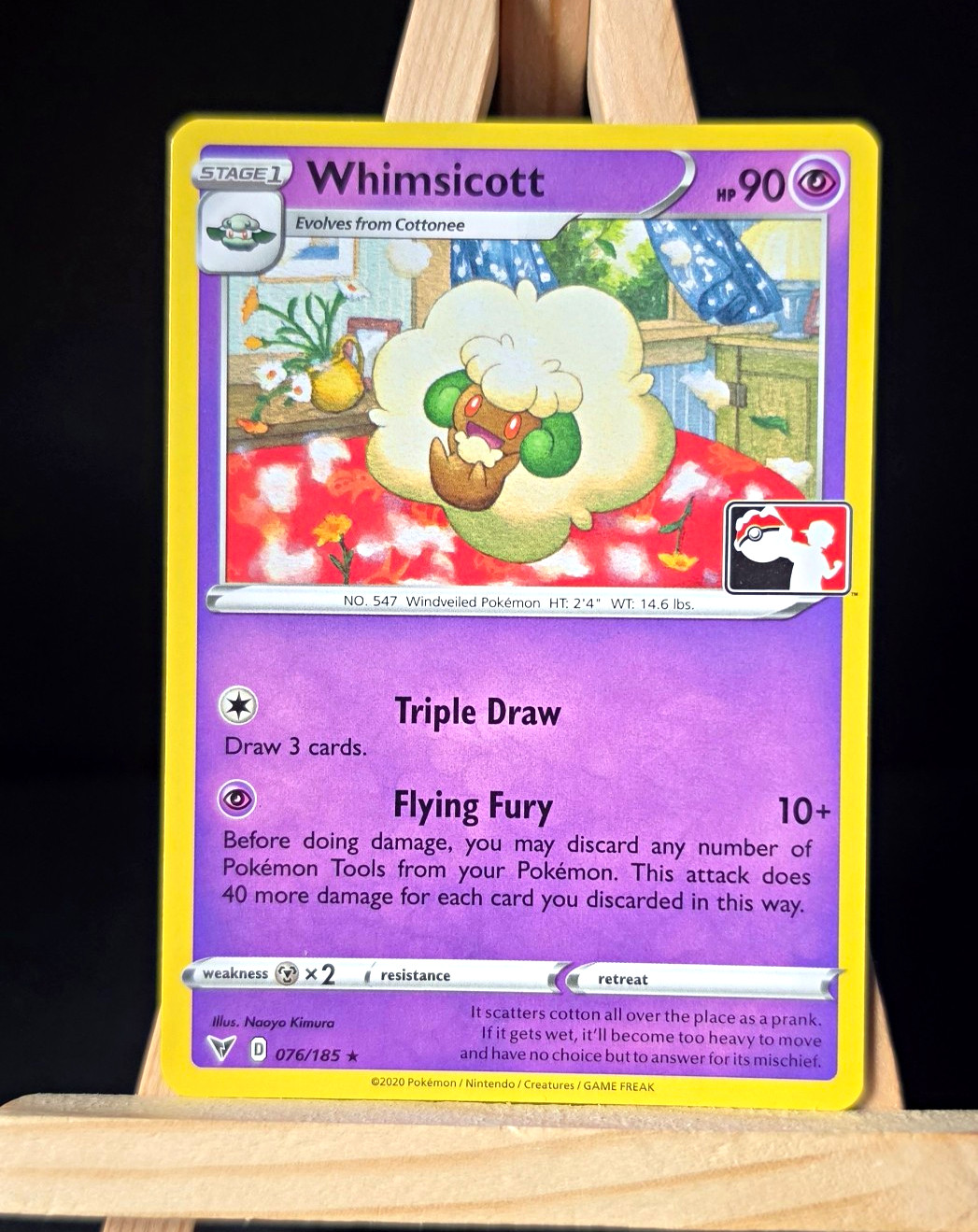 Whimsicott #76 Pokemon Vivid Voltage **Prize Pack Stamp**