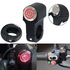 Red Motorcycle 22mm 7/8" Handlebar Headlight Brake Fog Light ON-OFF LED Switch