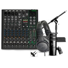 Mackie ProFX10v3 Content Creator Bundle W/AT2040 Mis and ATH-M20X Headphones