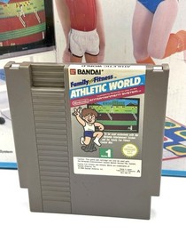 Family Fun Fitness Nintendo Nes PAL Untested - MAT + ATHLETIC WORLD -HD