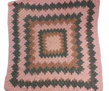 New Baby Cradle Bassinet Receiving Blanket Handmade Crocheted Granny Square