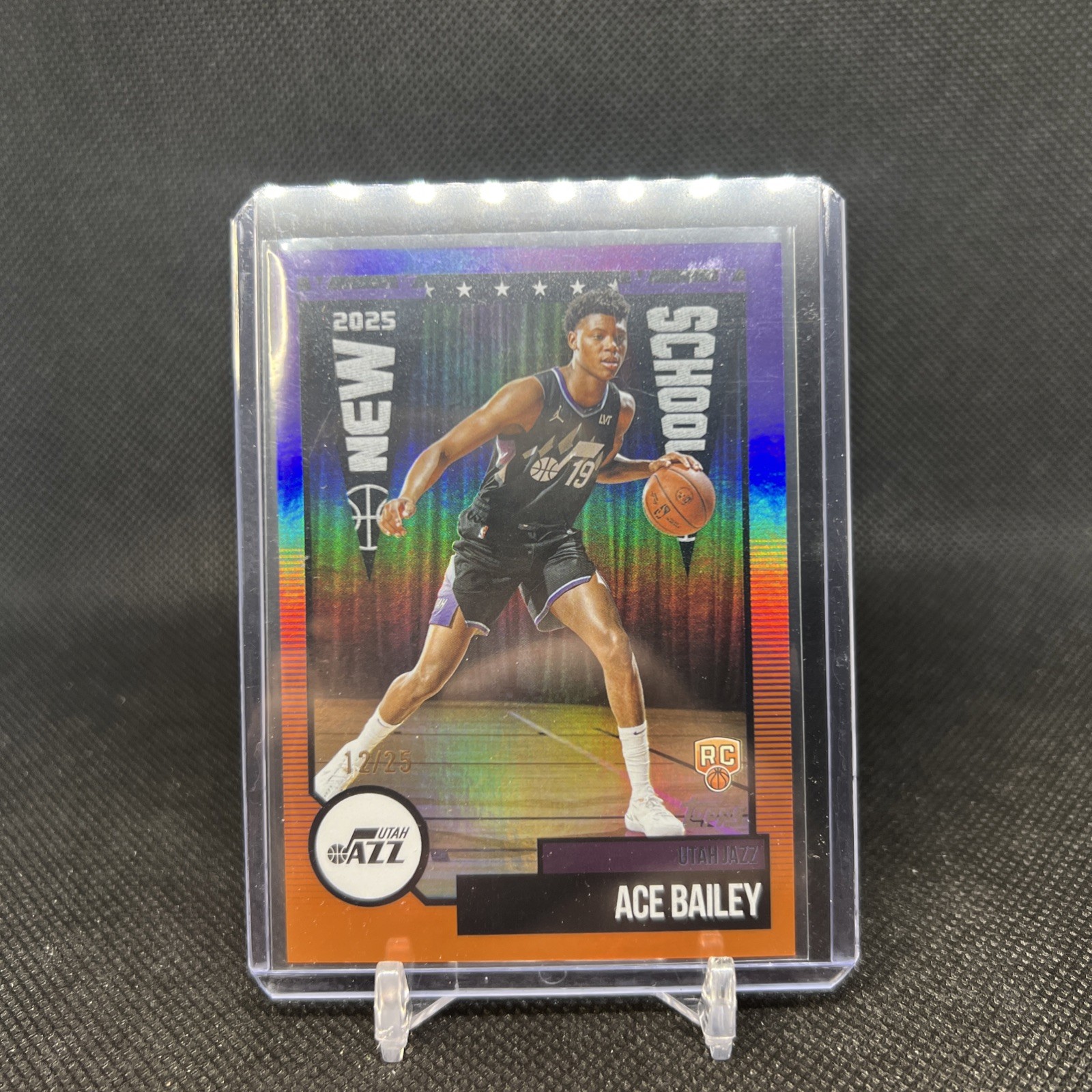 2025-26 TOPPS Ace Bailey RC, New School NS-5 Orange Foil #/25 JAZZ
