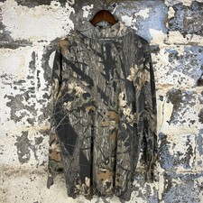VTG Cabelas Camo Mock Neck Long Sleeve T-Shirt L Regular Made in USA Cotton