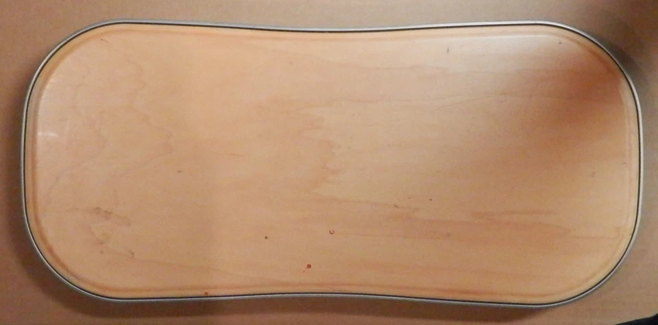 Entrenador de tabla de equilibrio Fluidstance plata y madera natural para escritorio de pie Foto 2 de 4