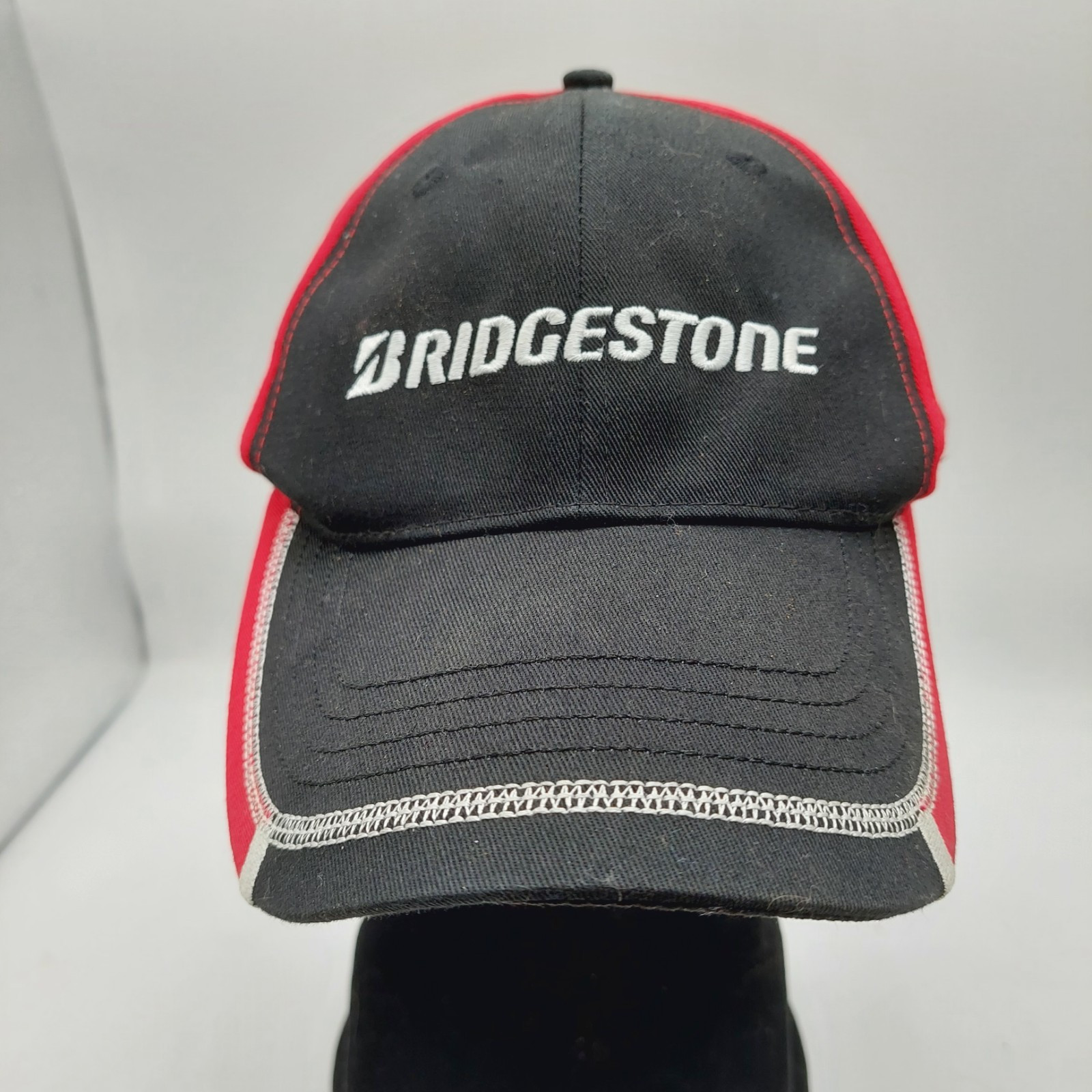 Bridgestone Red Black Men's Adjustable Strapback Hat Baseball Cap