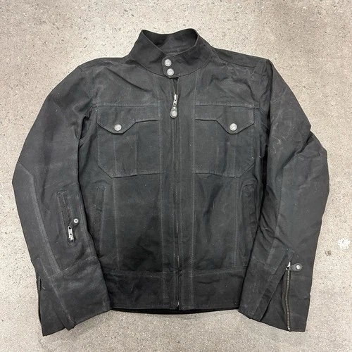 Roland Sands Design Waxed Cotton Jacket Size Medum Black - product listing photo