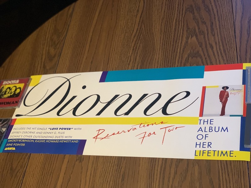 Dionne Warwick 1987 Reservations For Two Promo 2-Sided Poster Jeffrey Osborne