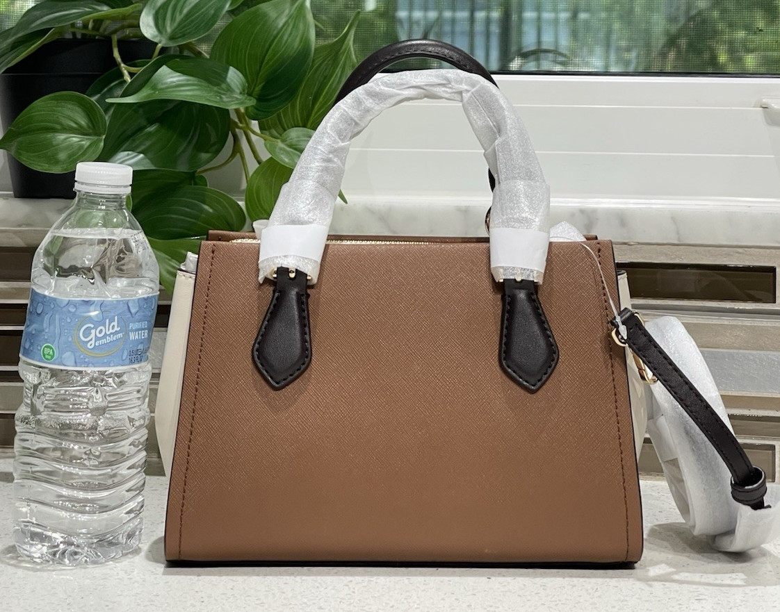 MICHAEL KORS MARILYN SMALL MESSENGER CROSSBODY SATCHEL BAG MK LUGGAGE BROWN GOLD thumbnail 8