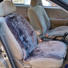 Premium Sheepskin Seat Cushion Covers - Grey Universal Fit Pair Premium Sheepskin Seat Cushion Covers - Grey Universal Fit Pair
