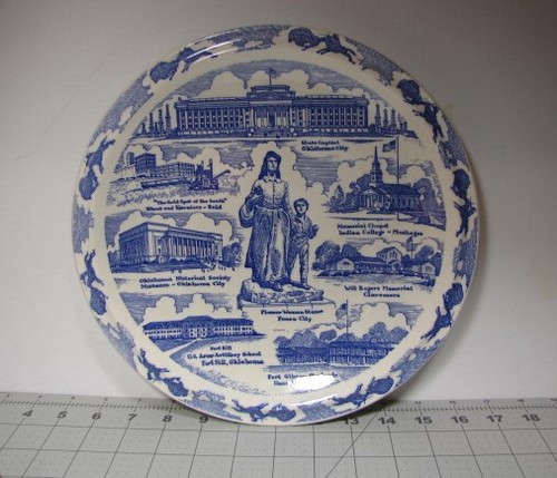 Vintage "Oklahoma, Heart of the Great Southwest" Plate by Vernon Kilns U.S.A. - Picture 3 of 9
