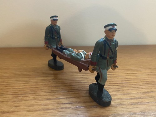 Elastolin Germany Vintage Toy Medical Stretcher Set Wounded Soldier KA-17