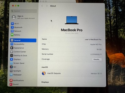 Apple MacBook Pro 14'' M3 Pro Chip 18GB RAM 512GB SSD Space Black MRX33LL/A 2023