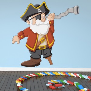 Holzbein Pirat Wandtattoo WS-41072 | eBay