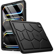 For iPad Pro 13 2024/2025 Case Poetic Heavy Duty Kids Friendly Silicone Black