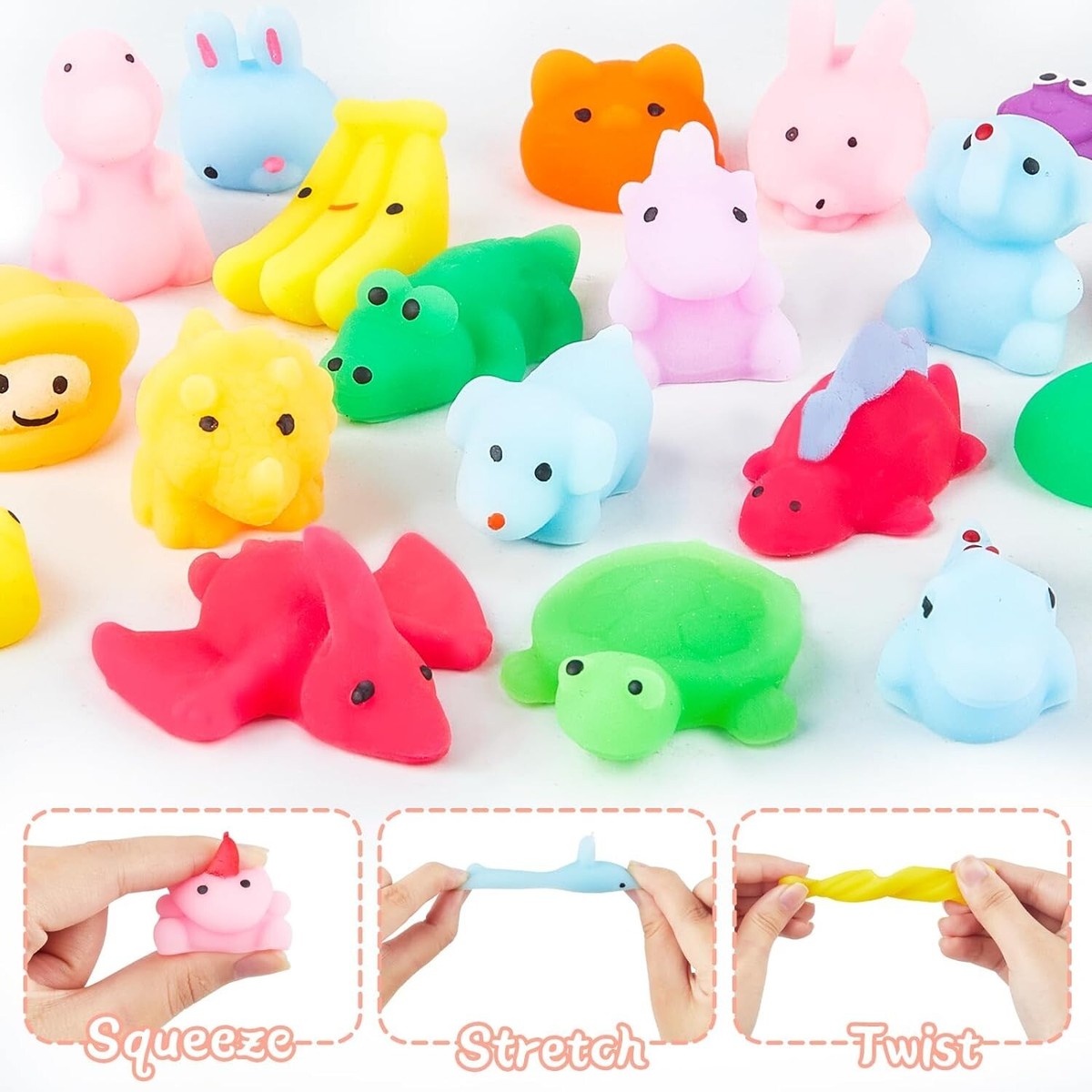 60 Stück Kawaii Squishy Anti-Stress Spielzeug – Tiermotive, 3-5 Cm, Aus Silikon, Für Kindergeburtstag & Fidgeting