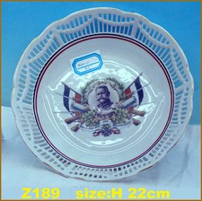 1 wk Reich Militaria Porzellan Teller Schale Hindenburg Z189