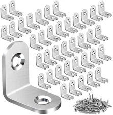 40PCS L Bracket Corner Brace, Stainless Steel L Brackets for Shelves 20mm