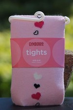 Girls Tights Gymboree Heart Tres Chic Pink Black White 8 9 10 Valentines Day
