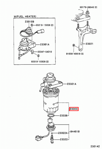 Genuine LandCruiser 80 Series Prado 90 120 Series 1HD 1HZ 1KZ 3L 1KD Fuel Filter - Picture 18 of 20