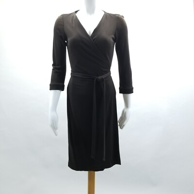 Diane von Furstenberg Dress Women Brown Julian Wrap 3/4
