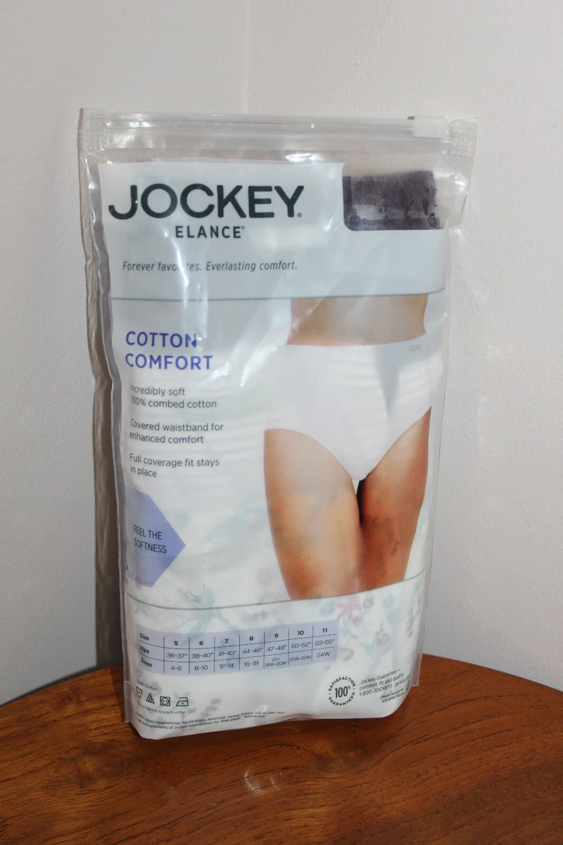 JOCKEY ELANCE WOMENS UNDERWEAR BRIEFS 3-PACK 100% COTTON FLORAL SIZE 8-XL