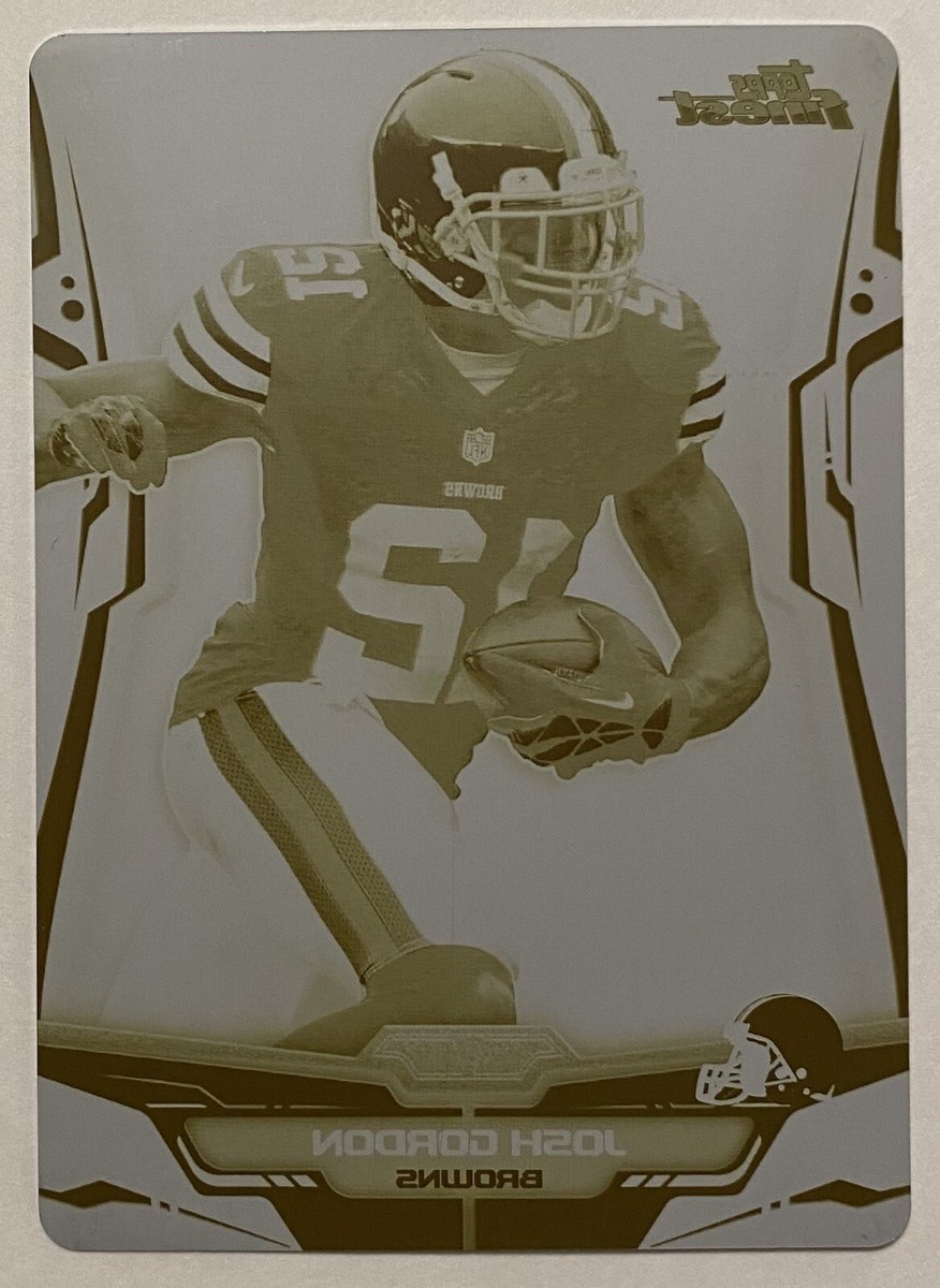 JOSH GORDON 2014 TOPPS FINEST 1/1 PRINTING PLATE YELLOW PLATE