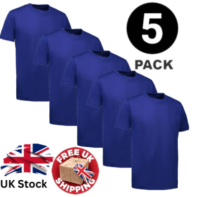 5er-Pack Herren-T-Shirt schwer Baumwolle schlicht kurzärmelig T-Shirt 100 % Baumwollfarben