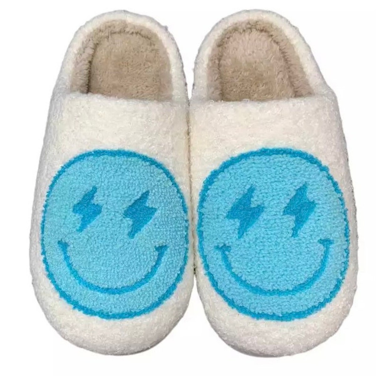 PacificPlex Womens Smiley Preppy Smile Slippers Retro Cozy