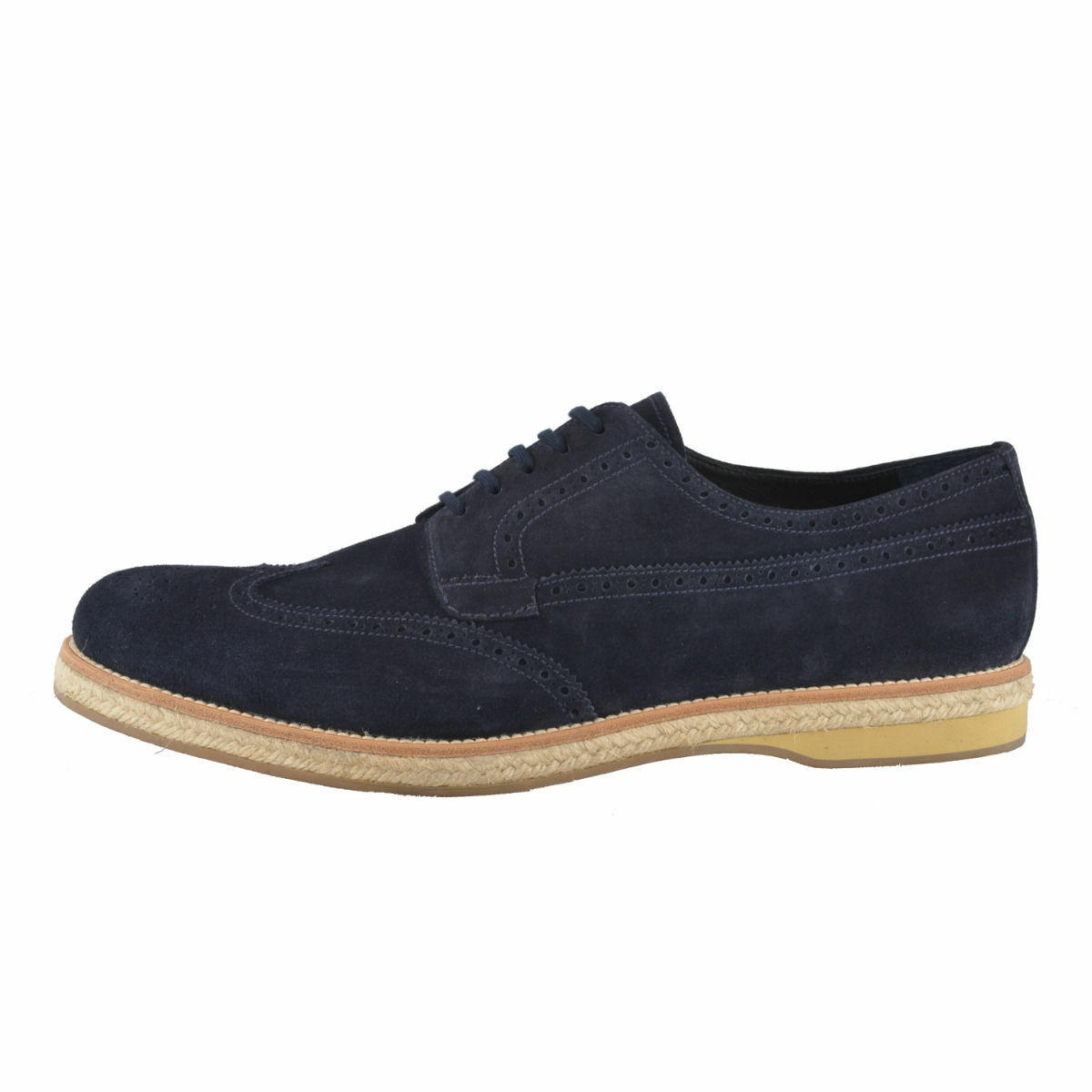 Prada Men's Nubuck Leather Oxfords Wing Tip Shoes Sz 6 7 10