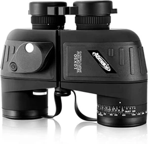 10X50 Binoculars Navy Telescope with Compass HD Rangefinder For Hunting Boating