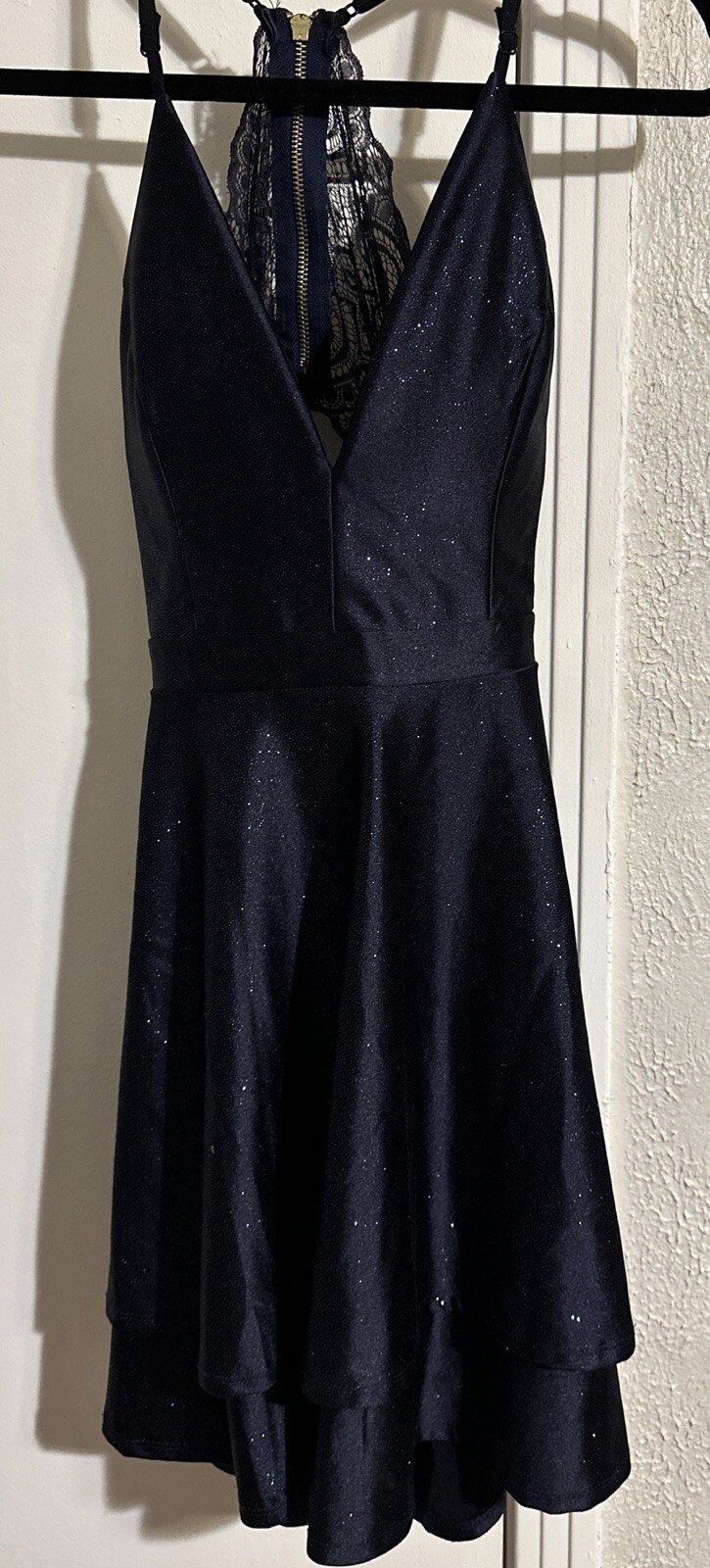 Navy Blue Glitter Dress From Honey & Rosie Definitely… - Gem