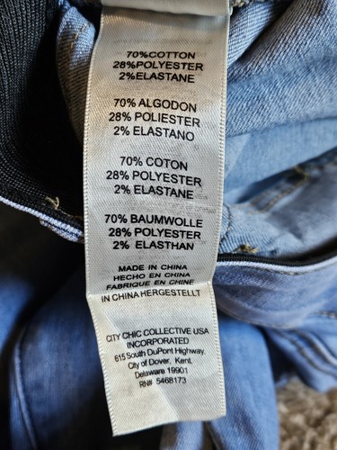 Aveology City Chic Women's Jean Size 18 Light Wash Denim Skinny Bea Crop NWT NEW - Picture 8 of 8