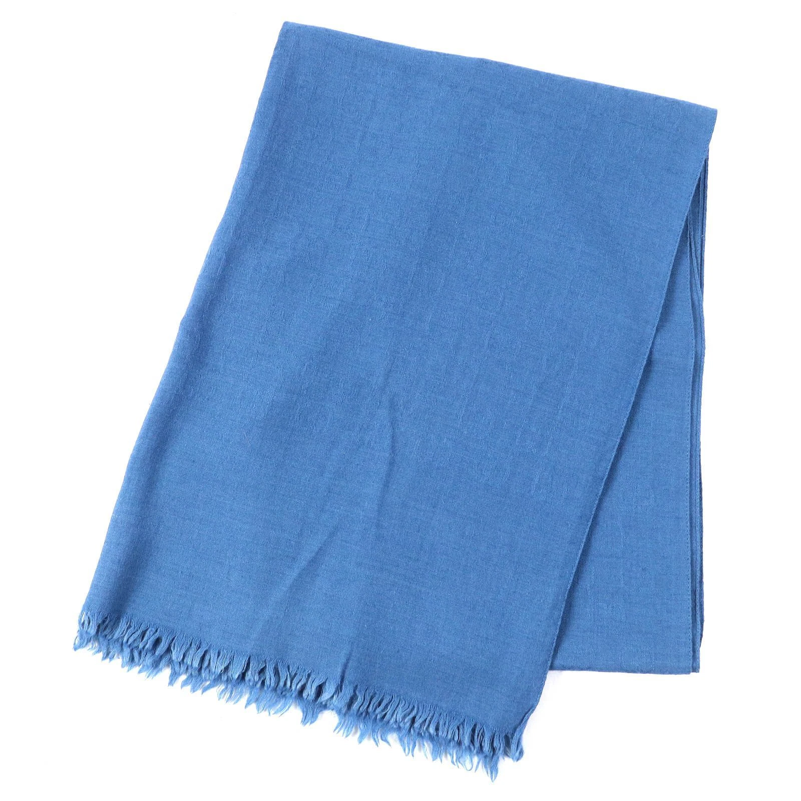 Grand châle volant Gucci laine soie motif GG   Bleu   Authentique   Us