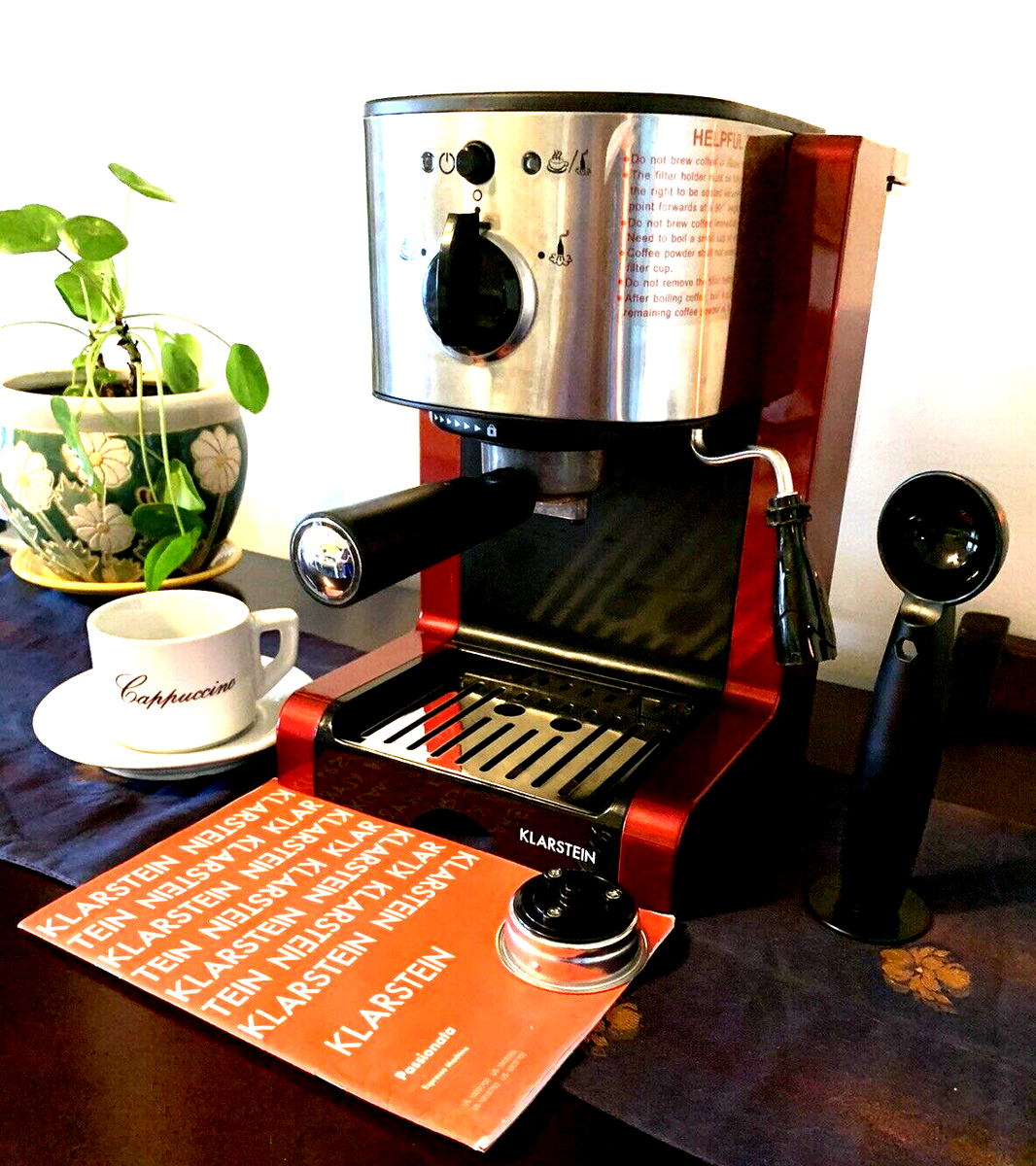 KLARSTEIN Passionata Rossa Espresso and Cappuccino Machine, 15