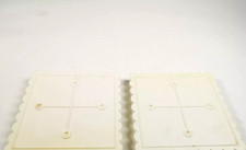 Set of 2 Vintage Wilton Square Tier Platform Separator Plate White Plastic 7"