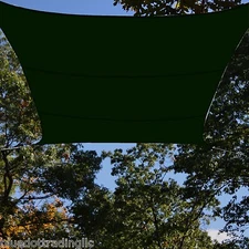 Heavy Duty Green 13 x 13' Square Mesh Canopy Shade Sail Backyard Lawn Awning