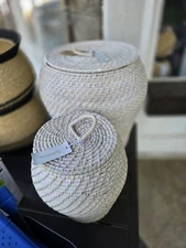 Bloomingville Decorative Hand Woven Raton Basket Storages With Lids