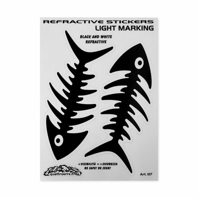 Adesivi Stickers Riflettenti Lisca Pesce 9 x 13 cm