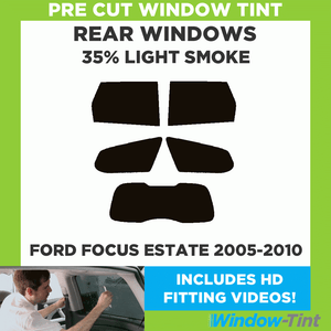 FORD FOCUS ESTATE 2005-2011 20/% DARK REAR PRE CUT WINDOW TINT