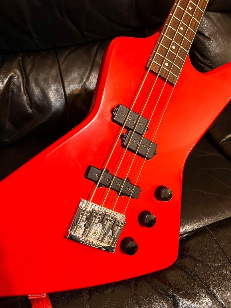HAMER U.S.A. Blitz Red Electric Bass Guitar 1985 Vintage