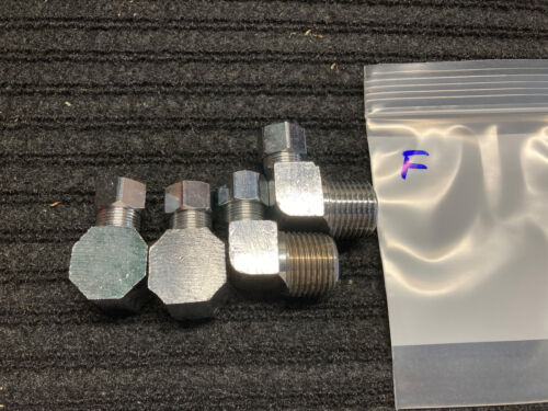 4 chrome plated 3/8"OD x 1/2" I.P.S. brass compression fittings for various uses - Picture 1 of 2