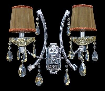 Polished Chrome Finish Crystal Wall Lamp K9 Crystal Chandelier Wall Sconce