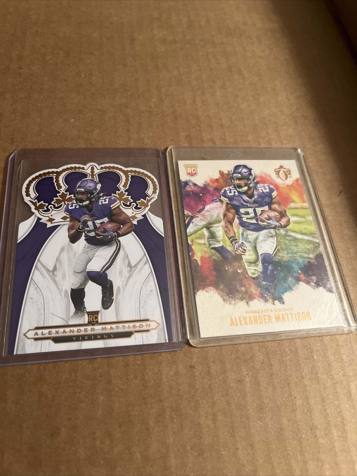 ALEXANDER MATTISON RC 2019 Chronicles Gridiron #GK19 & Crown Royale #CR28 (c5)