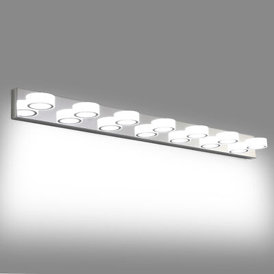 7 Lights 52'' LED Silver Modern Vanity Light Bathroom Mirror Wall Lamp Fixture