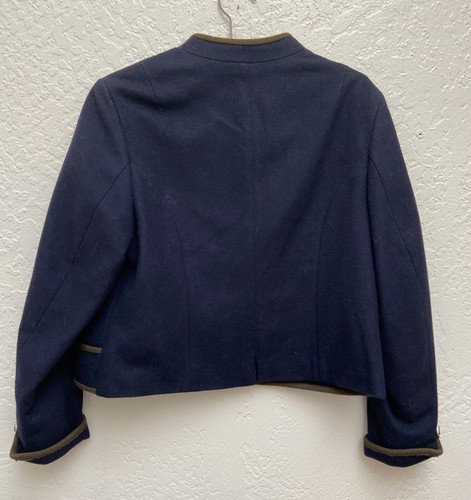 Garmischer LODEN Navy Wool Blazer Jacket Chain Buttons Bavarian Wool sz 46 - Picture 5 of 6