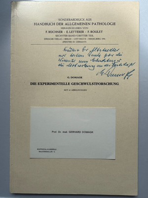 Gerhard Domagk ( 1895-1964) - Medizin Nobelpreisträger 1939 - original Autograph