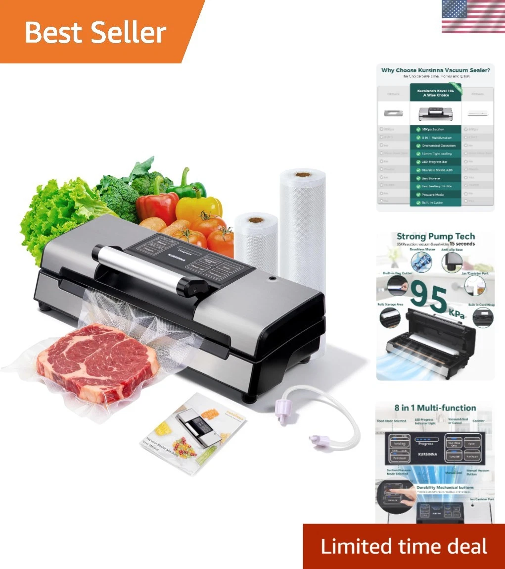 Automatic Vacuum Sealer with Adjustable Bag Storage - Effortless Food Care