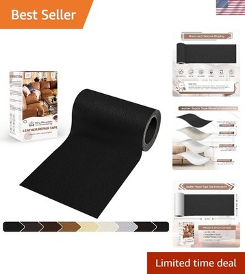 Leather Repair Patch, 4 X 63 Inches Self-Adhesive Tape for Damaged Leather (Blac